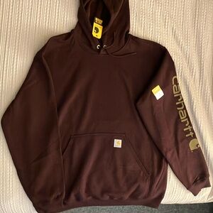 NWT Maroon Carhartt Hooded Sweatshirt Size Large